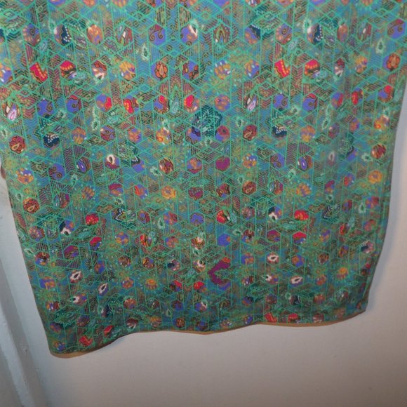 NWOT Lularoe Green Small Scale Floral Dress Sz L - Picture 3 of 5